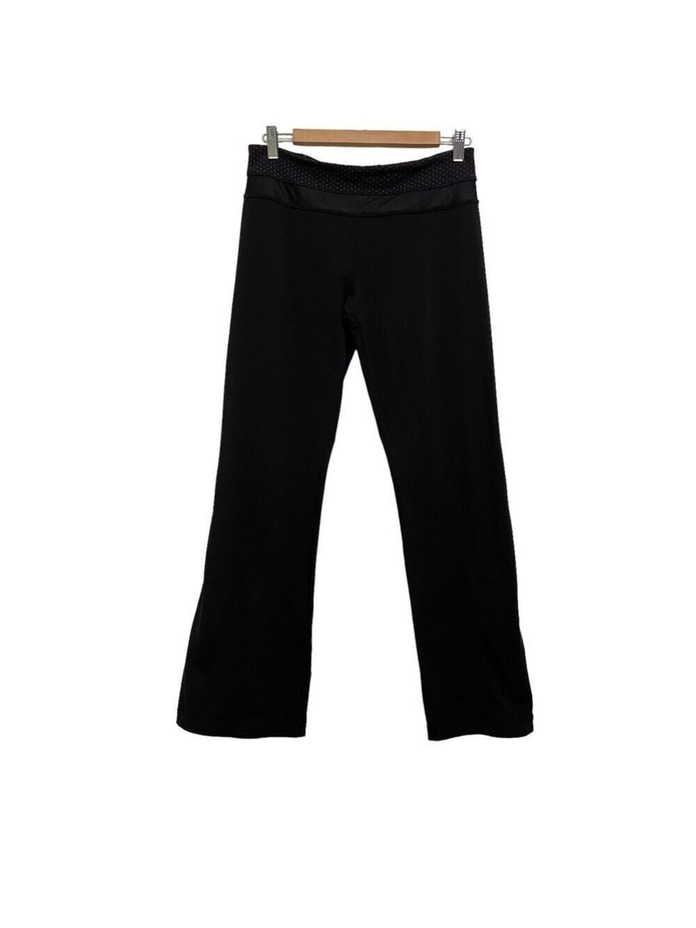 Lululemon black trousers track pants joggers wide legs hidden pocket size 8